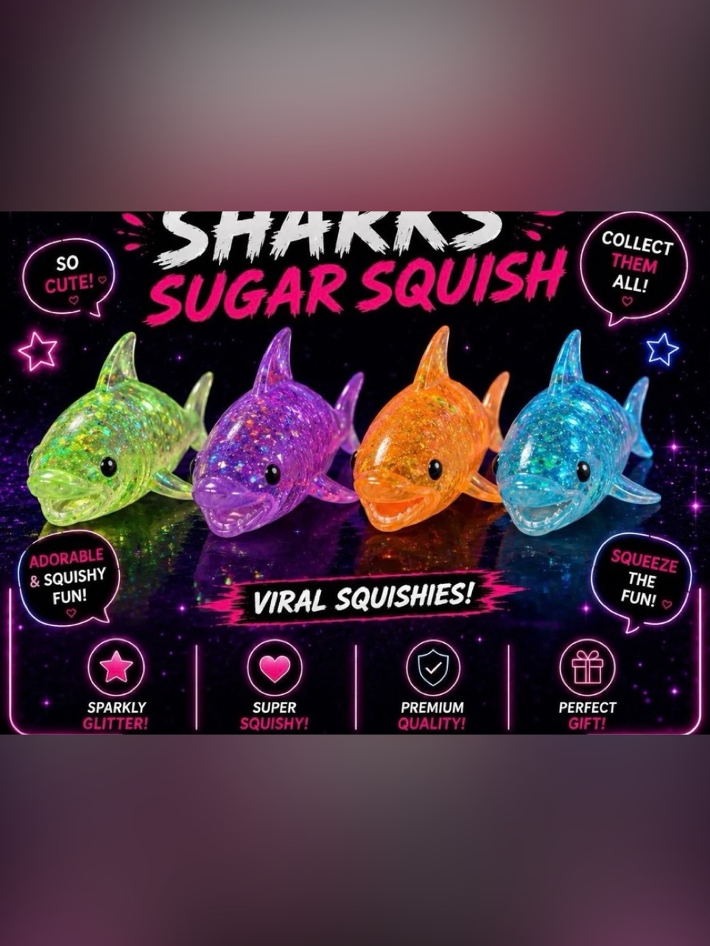 Sharks Sugar Squish Viral Squishies